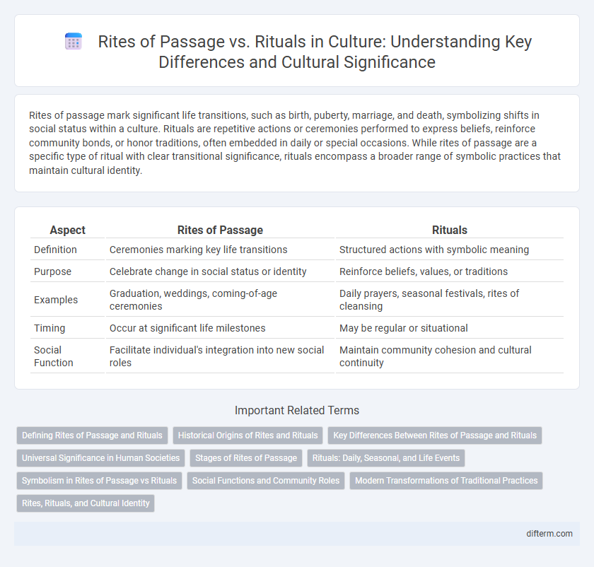 Rites of Passage vs. Rituals in Culture: Understanding Key Differences and Cultural Significance