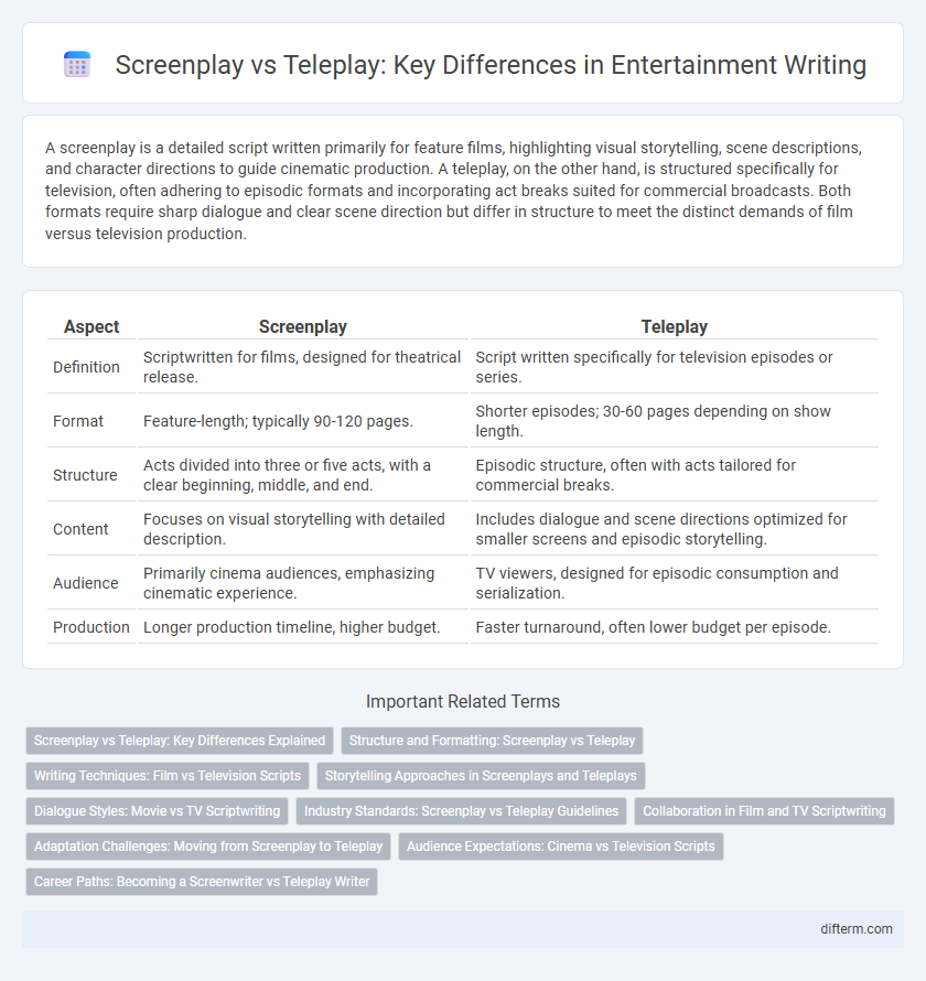 Screenplay vs Teleplay: Key Differences in Entertainment Writing