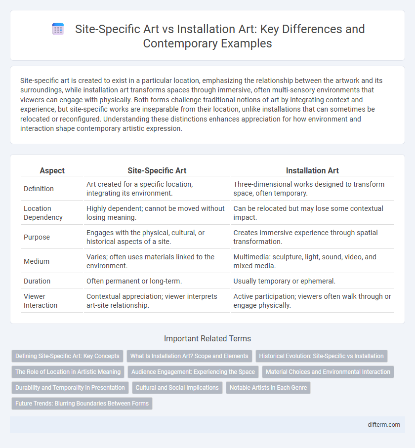 Site-Specific Art vs Installation Art: Key Differences and Contemporary Examples