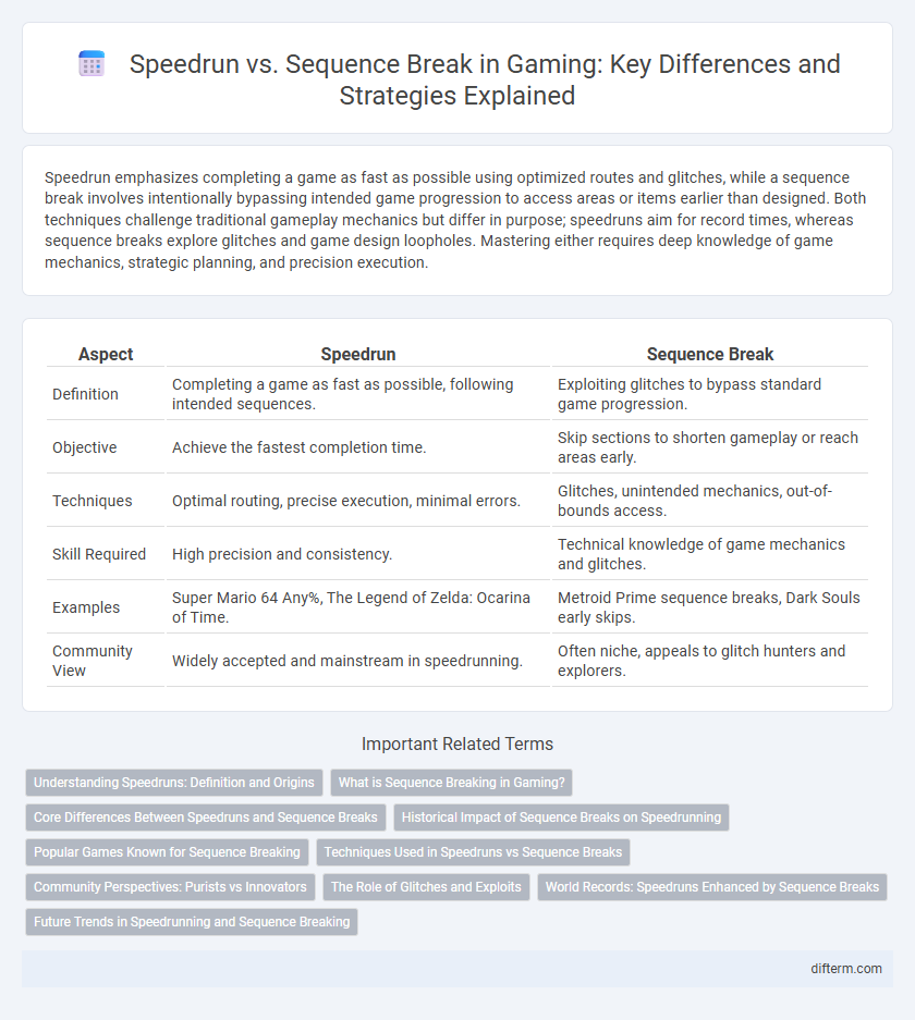 Speedrun vs. Sequence Break in Gaming: Key Differences and Strategies Explained
