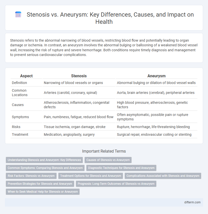 Stenosis vs. Aneurysm: Key Differences, Causes, and Impact on Health