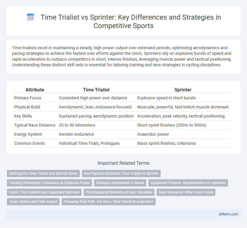 Time Trialist vs Sprinter: Key Differences and Strategies in Competitive Sports