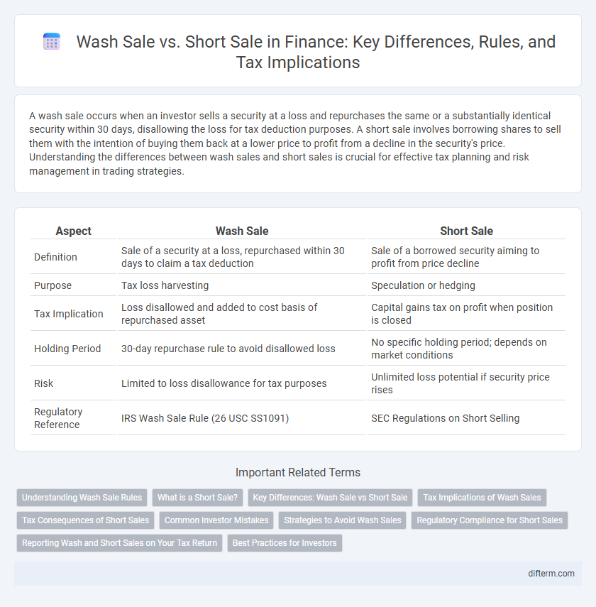 Wash Sale vs. Short Sale in Finance: Key Differences, Rules, and Tax Implications
