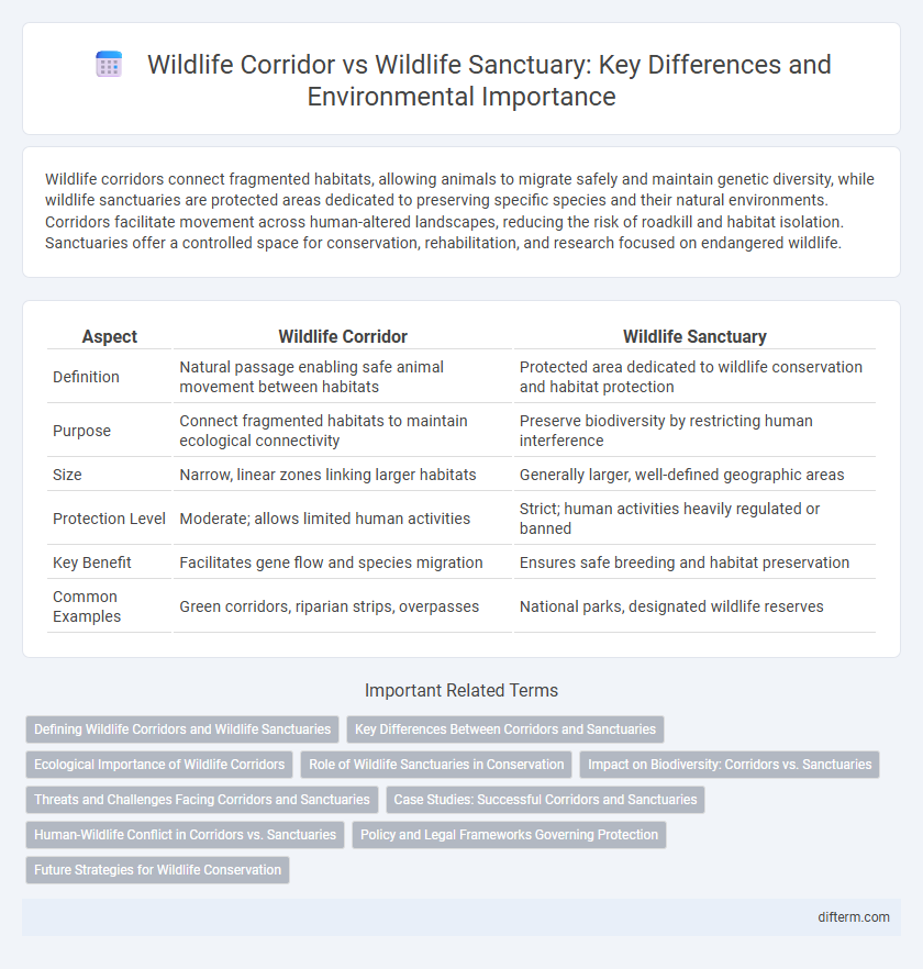 Wildlife Corridor vs Wildlife Sanctuary: Key Differences and Environmental Importance