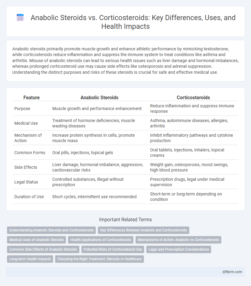 Anabolic Steroids vs. Corticosteroids: Key Differences, Uses, and Health Impacts