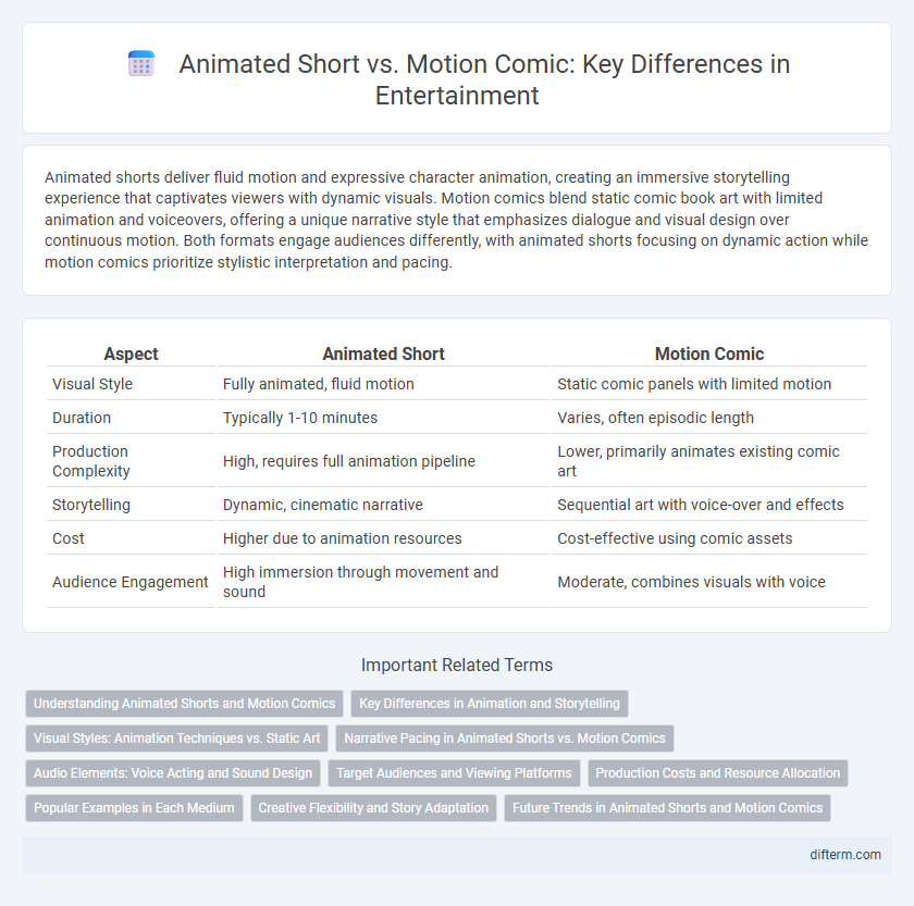 Animated Short vs. Motion Comic: Key Differences in Entertainment