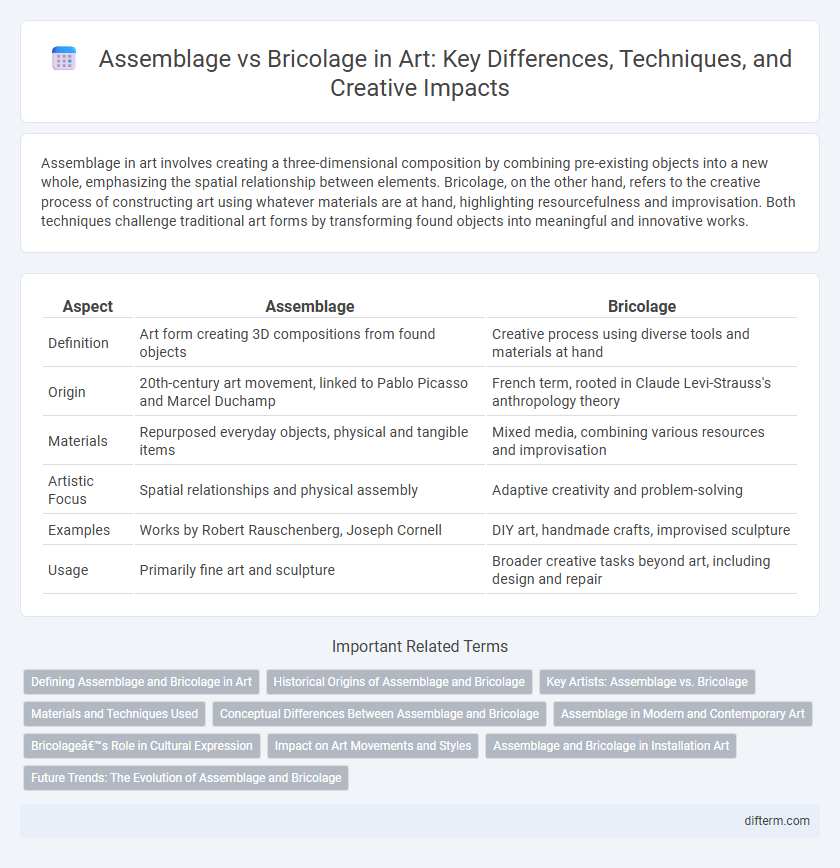 Assemblage vs Bricolage in Art: Key Differences, Techniques, and Creative Impacts