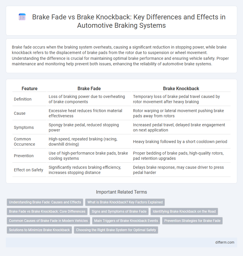 Brake Fade vs Brake Knockback: Key Differences and Effects in Automotive Braking Systems