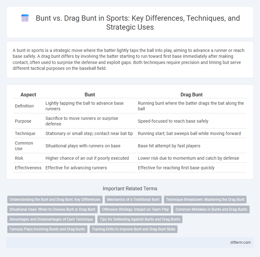 Bunt vs. Drag Bunt in Sports: Key Differences, Techniques, and Strategic Uses
