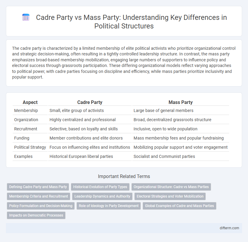 Cadre Party vs Mass Party: Understanding Key Differences in Political Structures