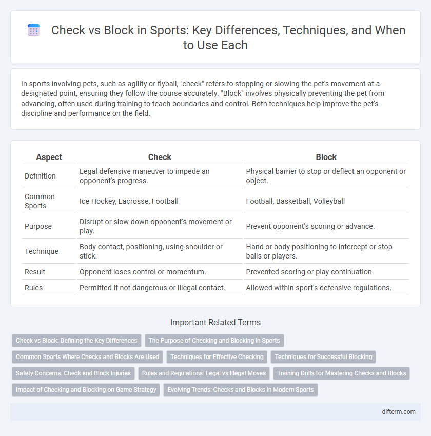 Check vs Block in Sports: Key Differences, Techniques, and When to Use Each