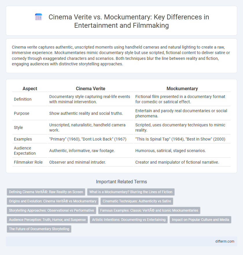 Cinema Verite vs. Mockumentary: Key Differences in Entertainment and Filmmaking