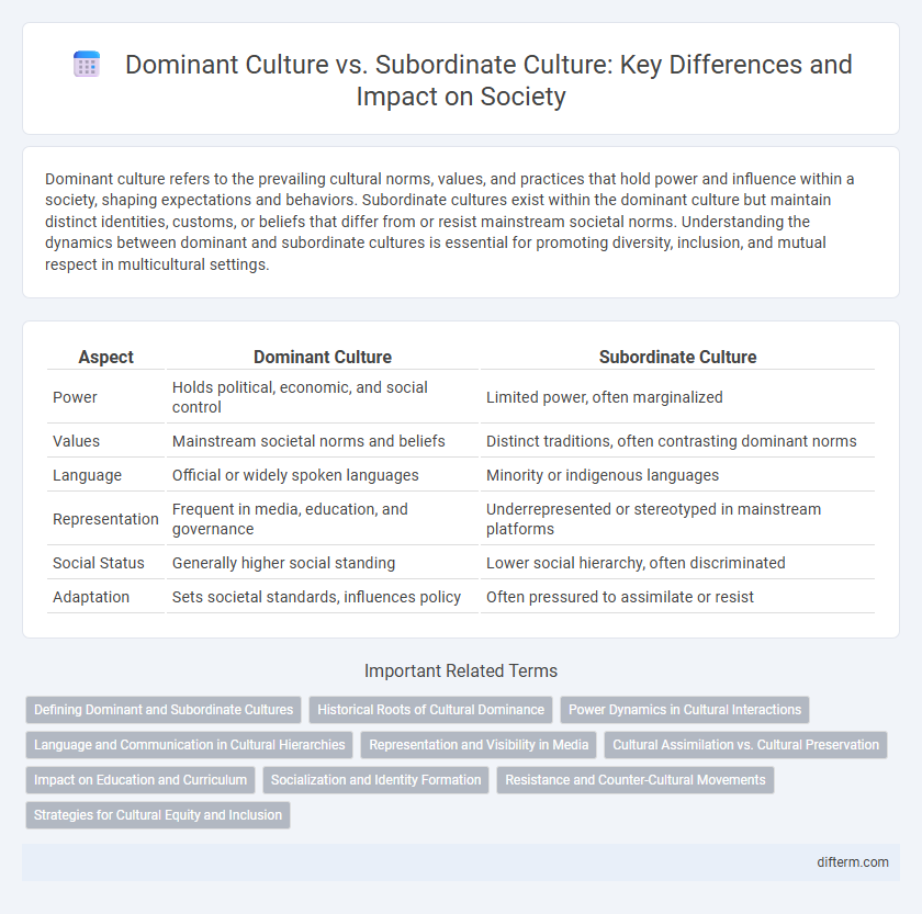 Dominant Culture vs. Subordinate Culture: Key Differences and Impact on Society