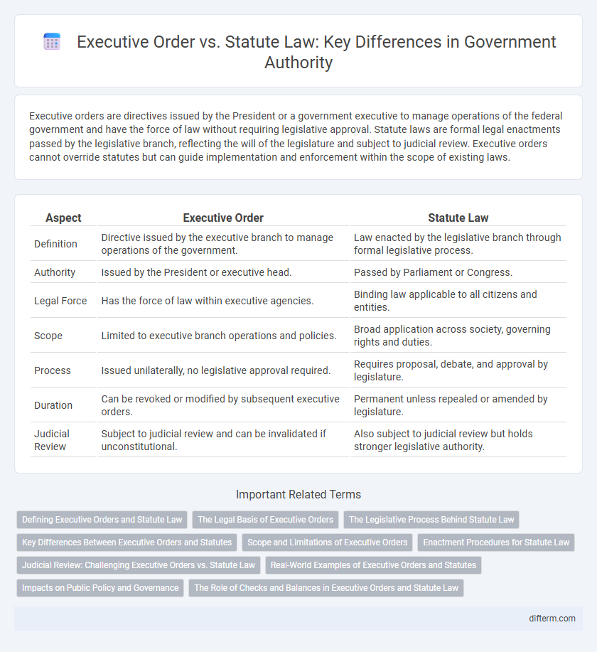 Executive Order vs. Statute Law: Key Differences in Government Authority