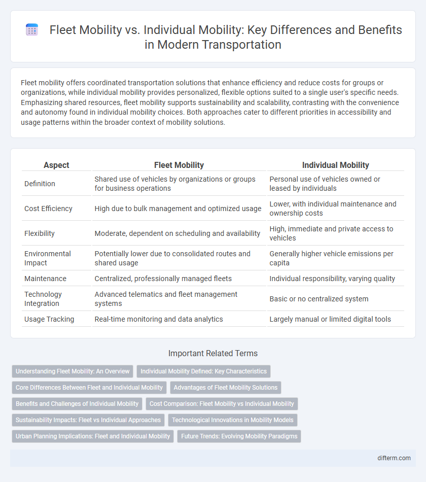 Fleet Mobility vs. Individual Mobility: Key Differences and Benefits in Modern Transportation