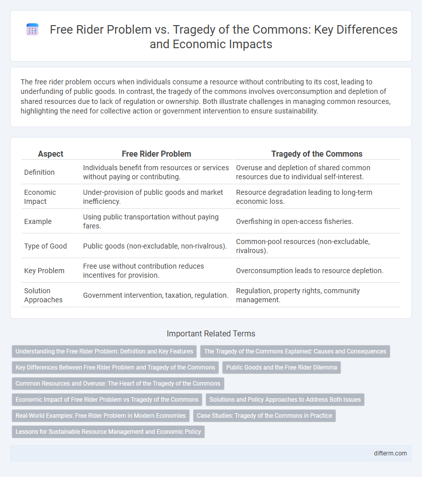 Free Rider Problem vs. Tragedy of the Commons: Key Differences and Economic Impacts