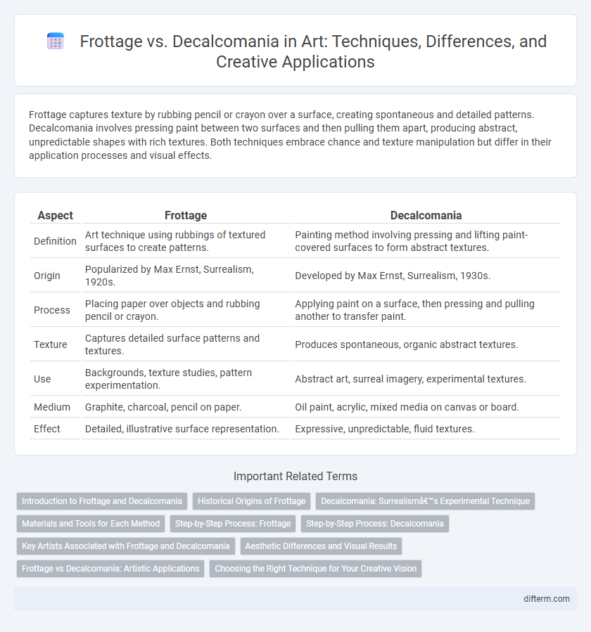 Frottage vs. Decalcomania in Art: Techniques, Differences, and Creative Applications