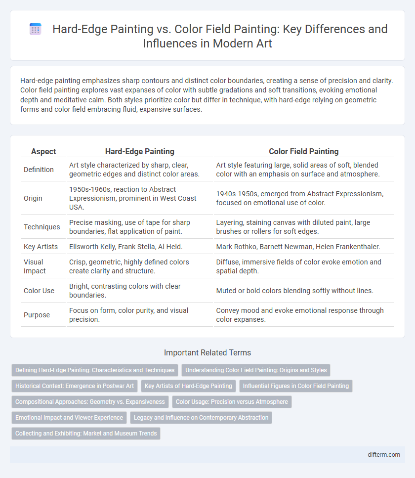 Hard-Edge Painting vs. Color Field Painting: Key Differences and Influences in Modern Art