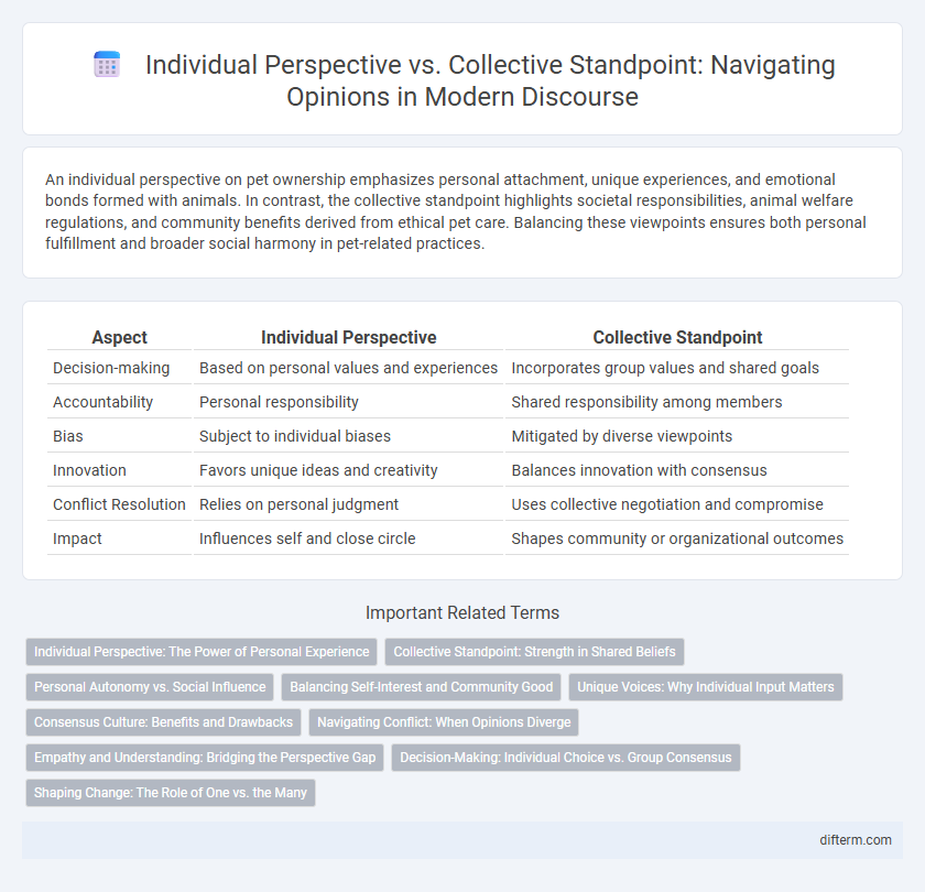 Individual Perspective vs. Collective Standpoint: Navigating Opinions in Modern Discourse
