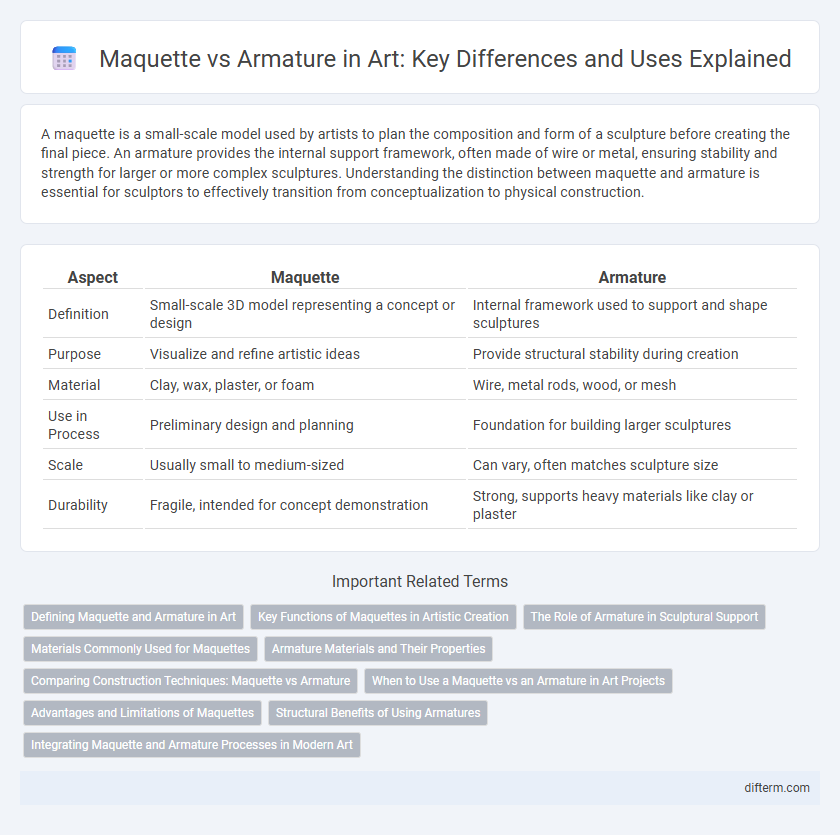 Maquette vs Armature in Art: Key Differences and Uses Explained