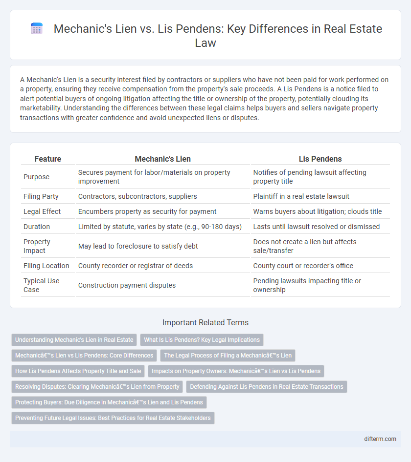 Mechanic's Lien vs. Lis Pendens: Key Differences in Real Estate Law