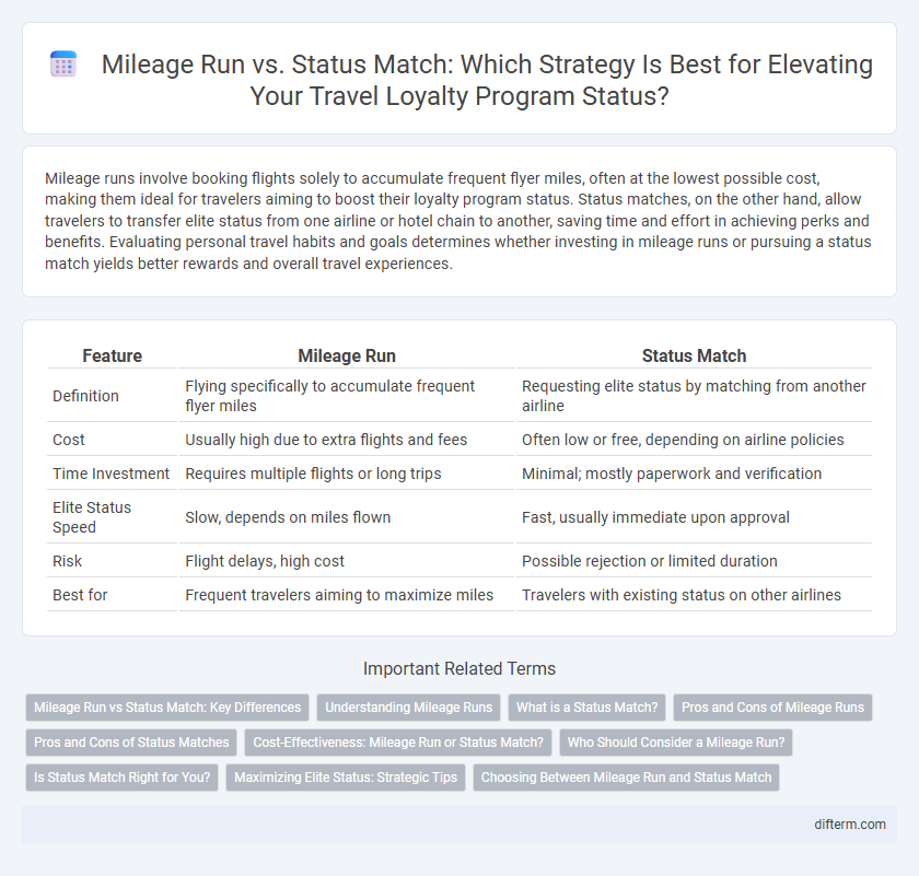 Mileage Run vs. Status Match: Which Strategy Is Best for Elevating Your Travel Loyalty Program Status?