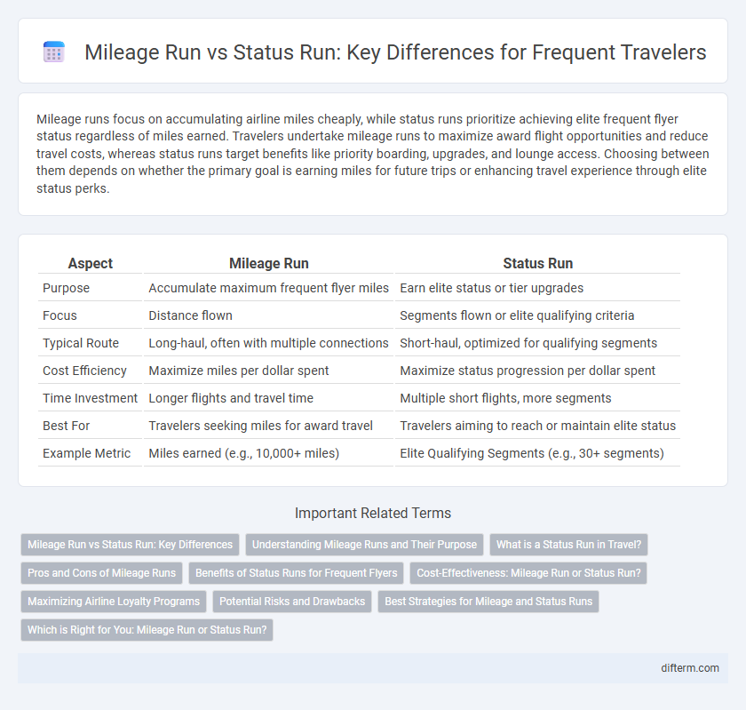 Mileage Run vs Status Run: Key Differences for Frequent Travelers