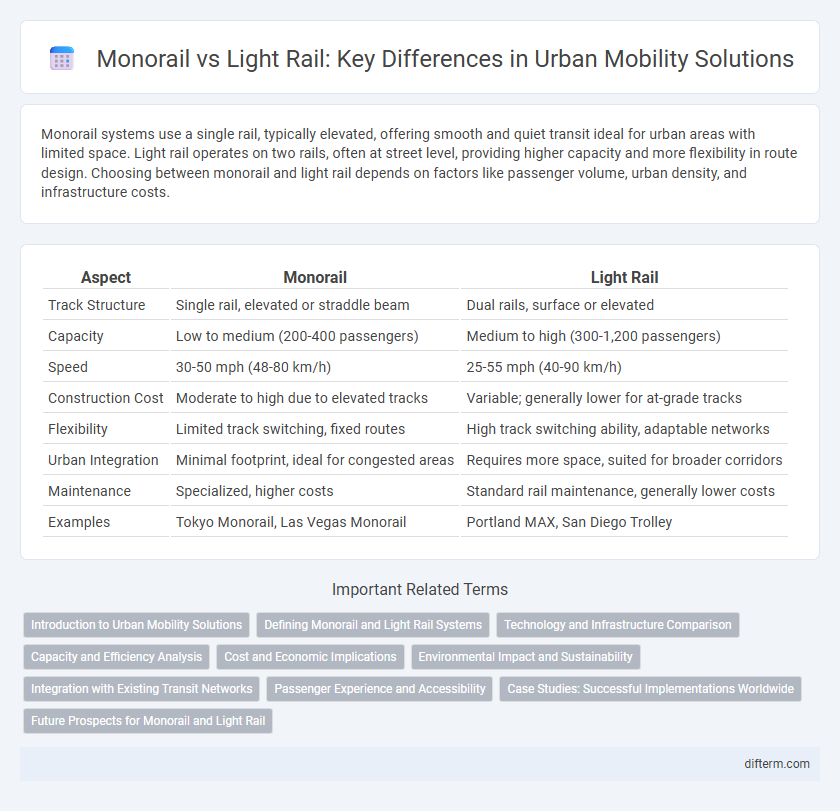 Monorail vs Light Rail: Key Differences in Urban Mobility Solutions