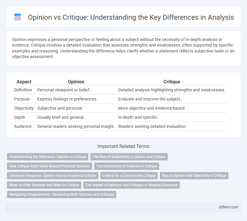 Opinion vs Critique: Understanding the Key Differences in Analysis
