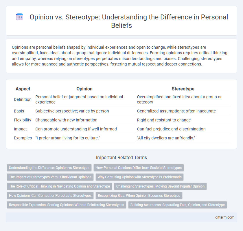 Opinion vs. Stereotype: Understanding the Difference in Personal Beliefs