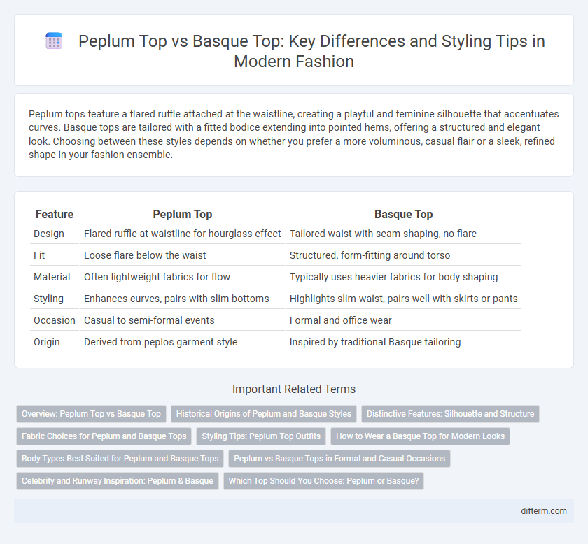 Peplum Top vs Basque Top: Key Differences and Styling Tips in Modern Fashion