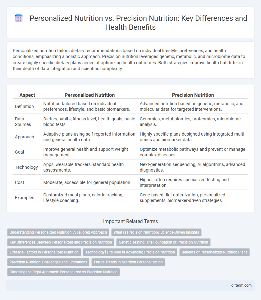 Personalized Nutrition vs. Precision Nutrition: Key Differences and Health Benefits
