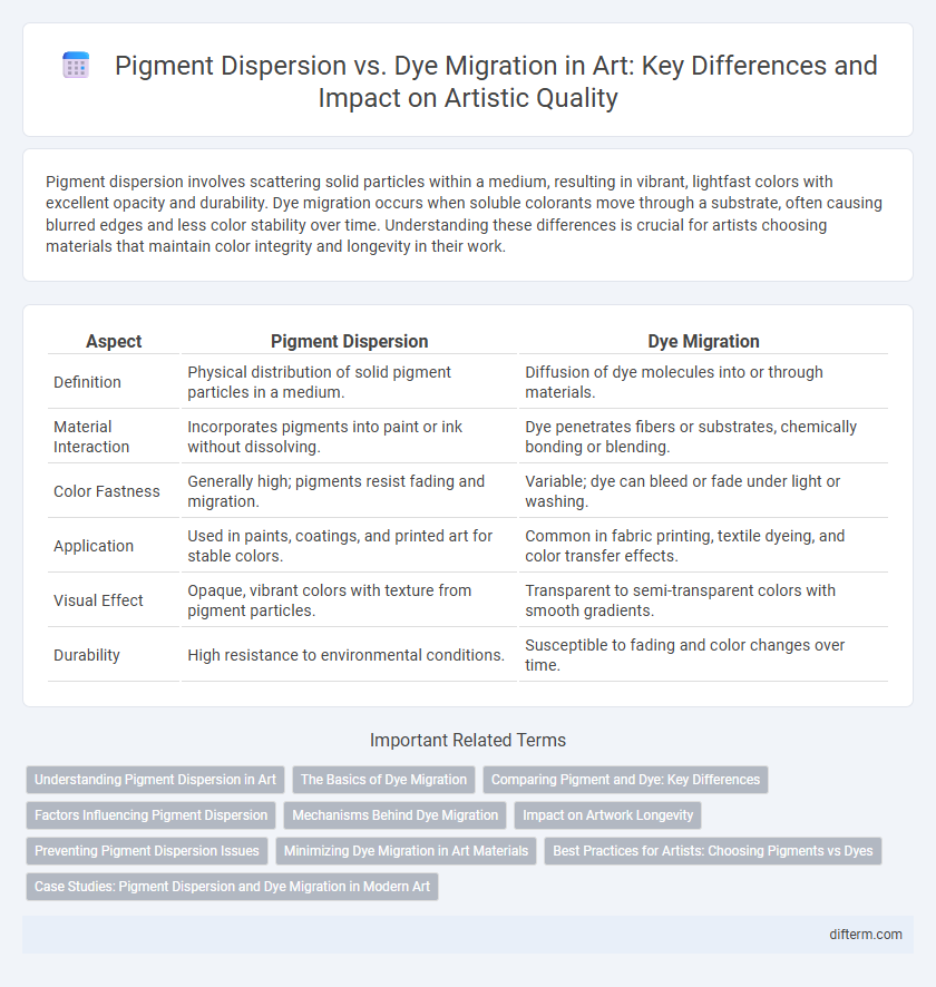 Pigment Dispersion vs. Dye Migration in Art: Key Differences and Impact on Artistic Quality