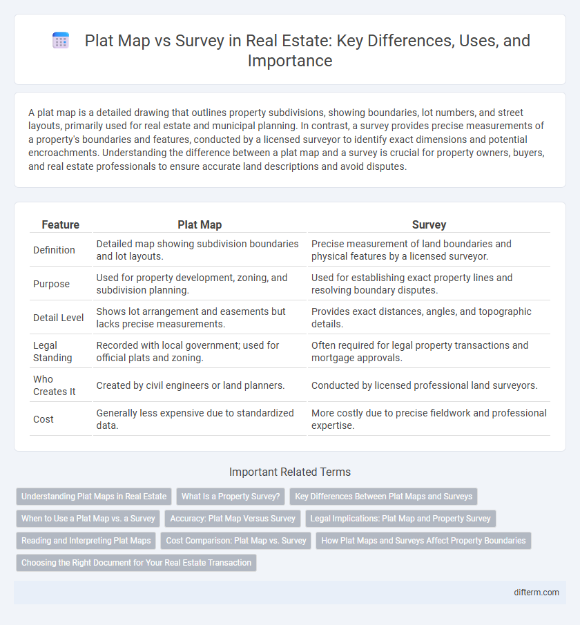 Plat Map vs Survey in Real Estate: Key Differences, Uses, and Importance