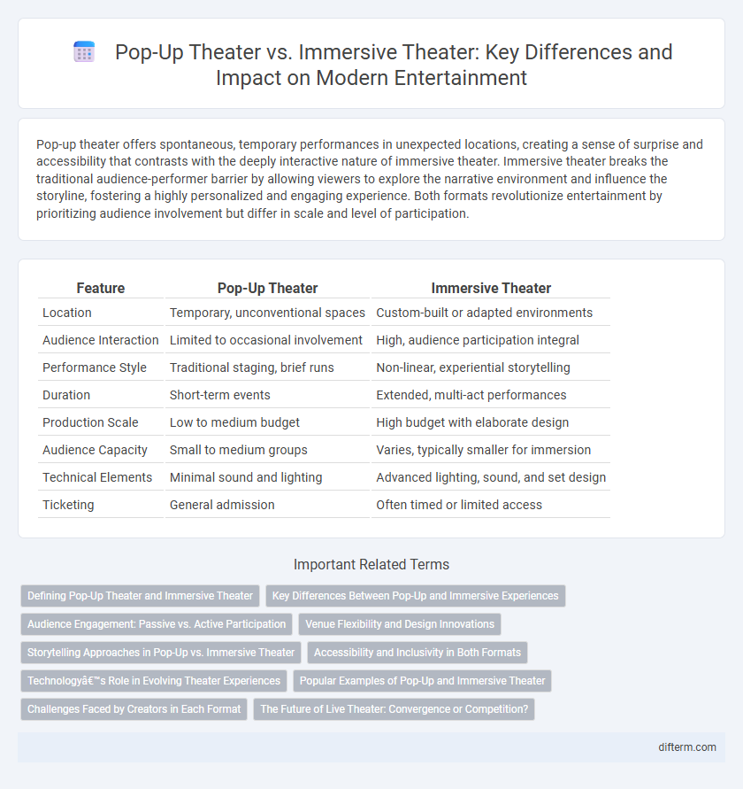 Pop-Up Theater vs. Immersive Theater: Key Differences and Impact on Modern Entertainment