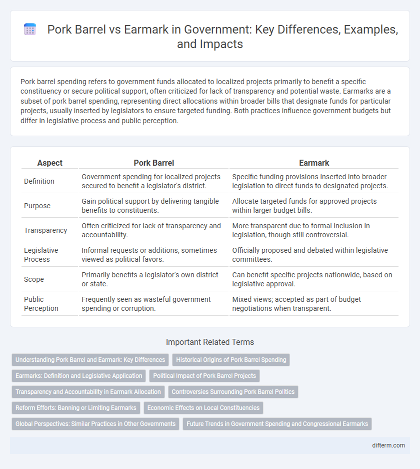 Pork Barrel vs Earmark in Government: Key Differences, Examples, and Impacts