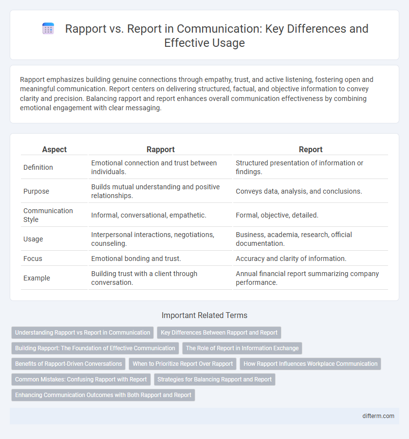 Rapport vs. Report in Communication: Key Differences and Effective Usage