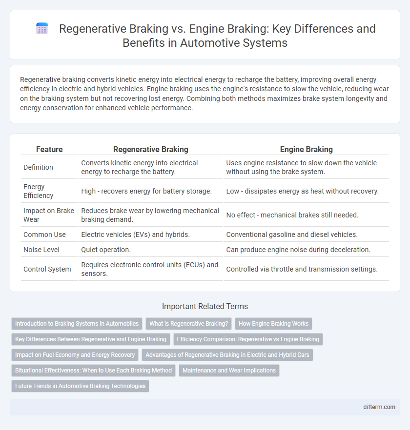 Regenerative Braking vs. Engine Braking: Key Differences and Benefits in Automotive Systems