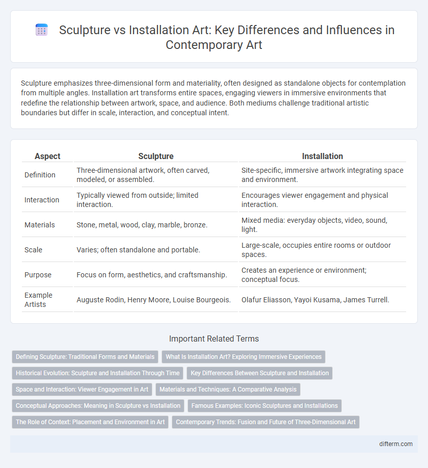 Sculpture vs Installation Art: Key Differences and Influences in Contemporary Art