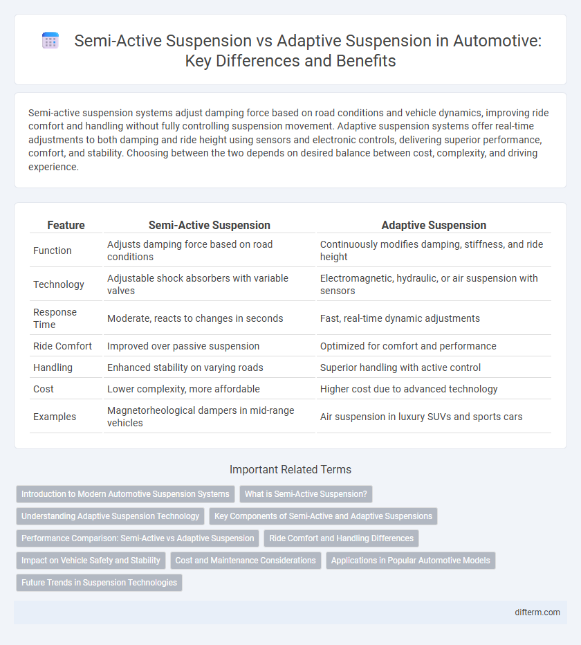Semi-Active Suspension vs Adaptive Suspension in Automotive: Key Differences and Benefits