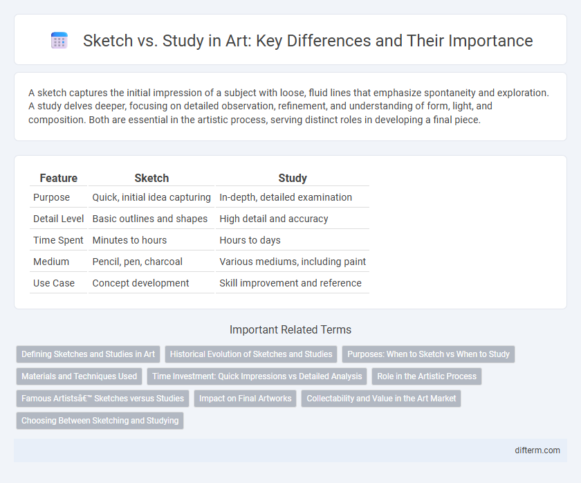 Sketch vs. Study in Art: Key Differences and Their Importance