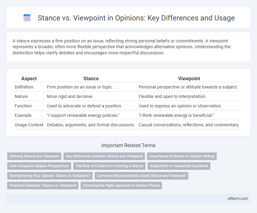 Stance vs. Viewpoint in Opinions: Key Differences and Usage