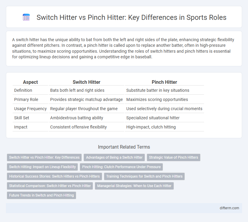 Switch Hitter vs Pinch Hitter: Key Differences in Sports Roles