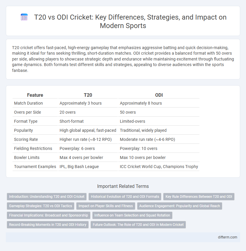 T20 vs ODI Cricket: Key Differences, Strategies, and Impact on Modern Sports