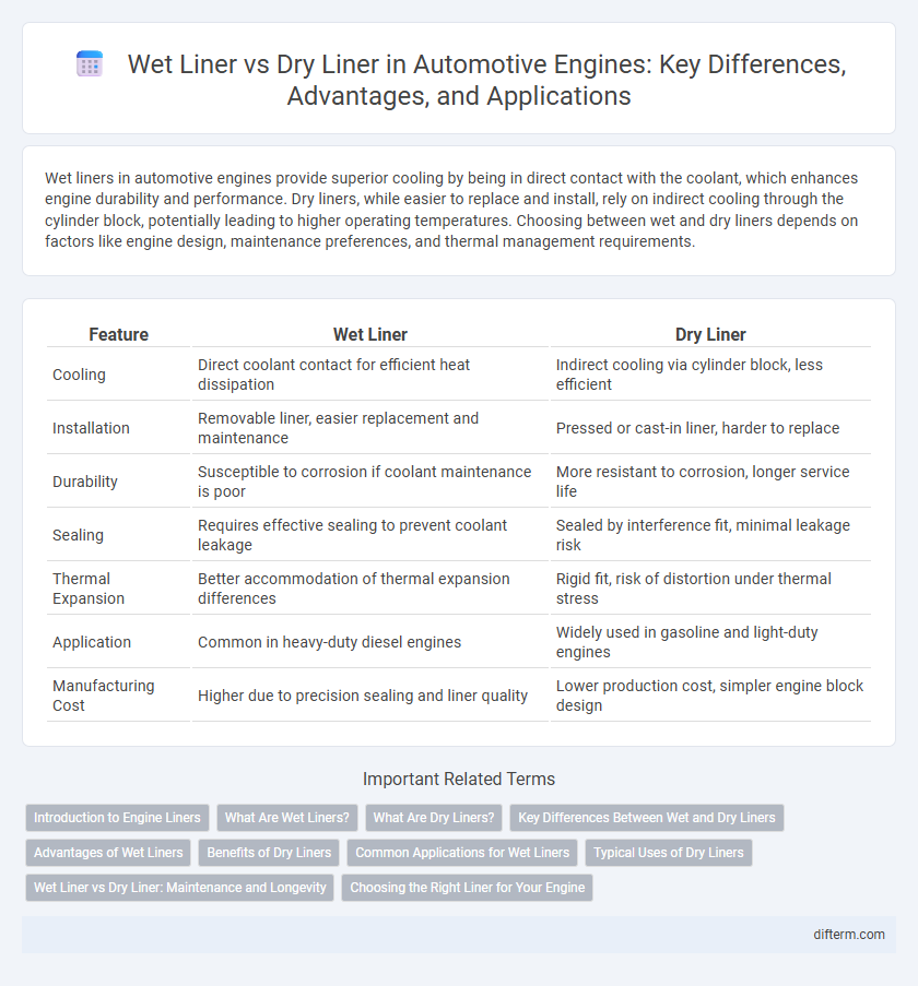 Wet Liner vs Dry Liner in Automotive Engines: Key Differences, Advantages, and Applications